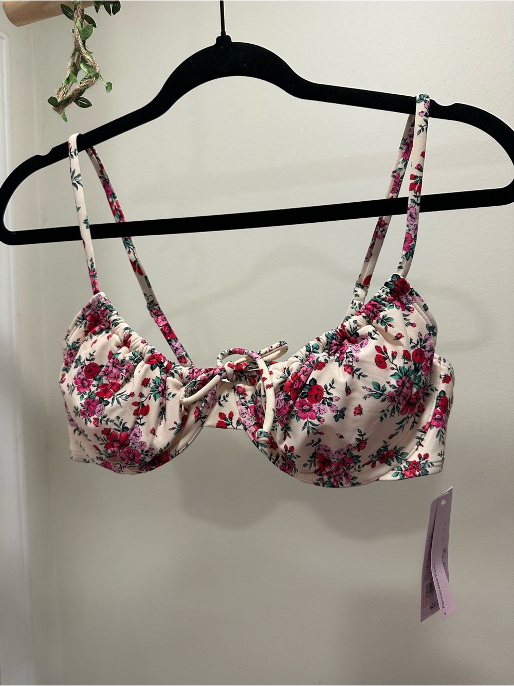 wild fable Cream Floral Underwire Bikini Top with Pink Blooms